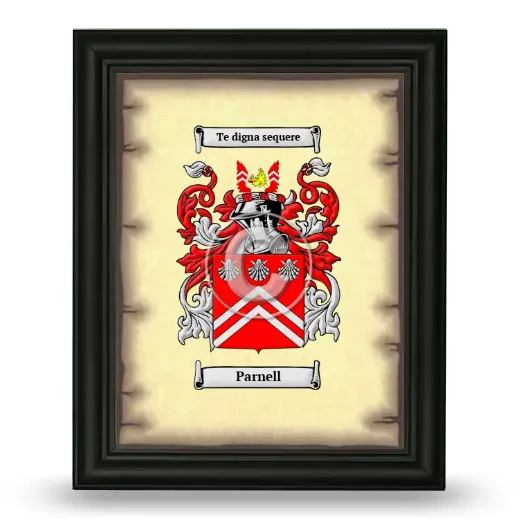 Parnell Coat of Arms Framed - Black