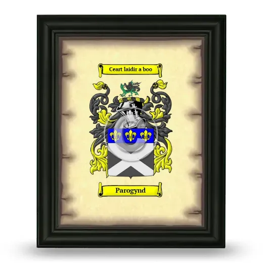Parogynd Coat of Arms Framed - Black