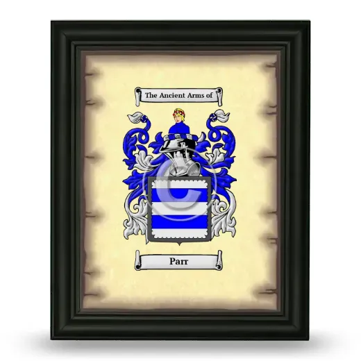Parr Coat of Arms Framed - Black