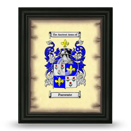 Parrente Coat of Arms Framed - Black