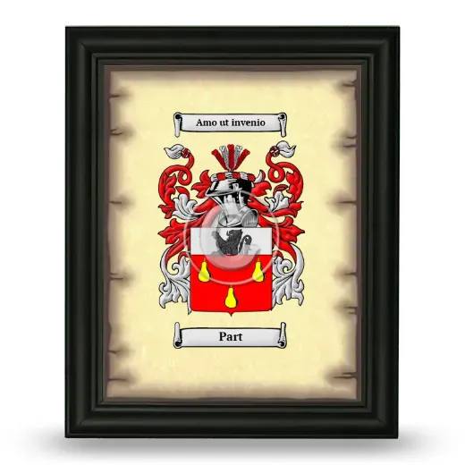 Part Coat of Arms Framed - Black