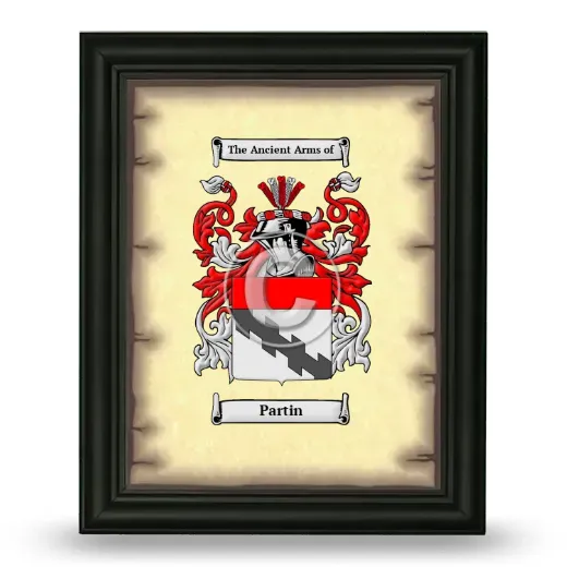 Partin Coat of Arms Framed - Black