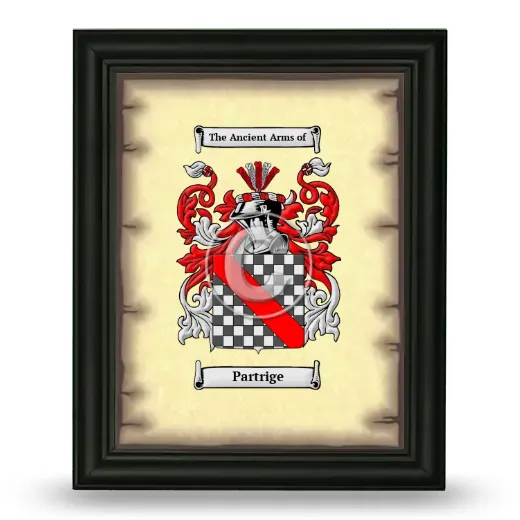 Partrige Coat of Arms Framed - Black