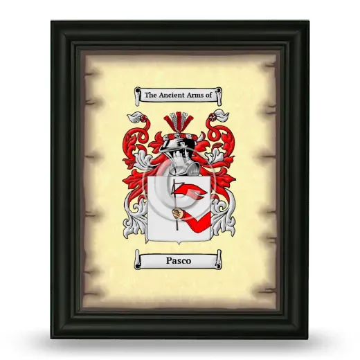 Pasco Coat of Arms Framed - Black