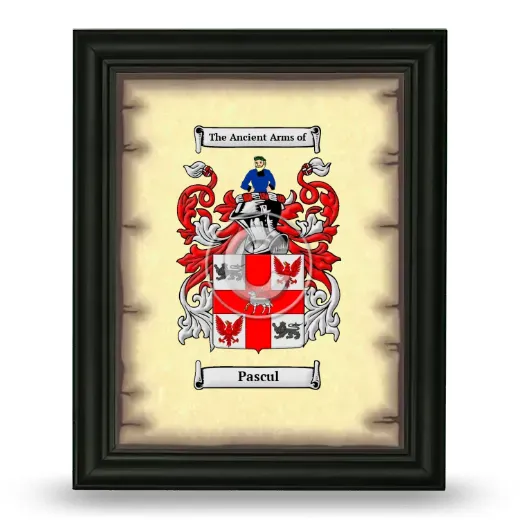 Pascul Coat of Arms Framed - Black