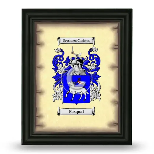 Pasqual Coat of Arms Framed - Black