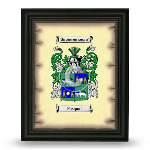 Pasqual Coat of Arms Framed - Black
