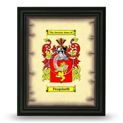 Pasquinelli Coat of Arms Framed - Black