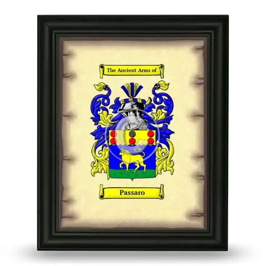 Passaro Coat of Arms Framed - Black