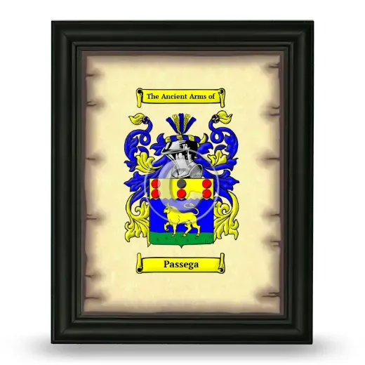 Passega Coat of Arms Framed - Black