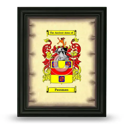 Passman Coat of Arms Framed - Black