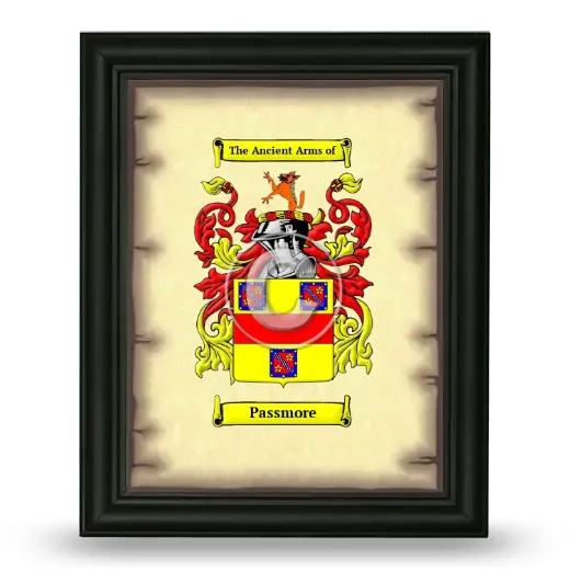 Passmore Coat of Arms Framed - Black