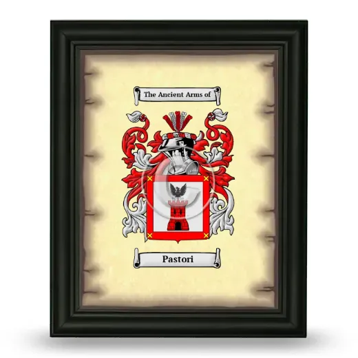 Pastori Coat of Arms Framed - Black