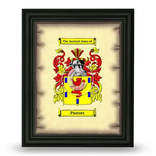 Pastors Coat of Arms Framed - Black