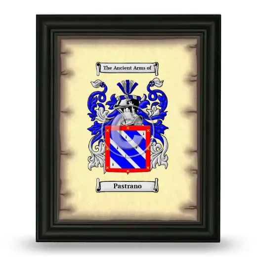 Pastrano Coat of Arms Framed - Black
