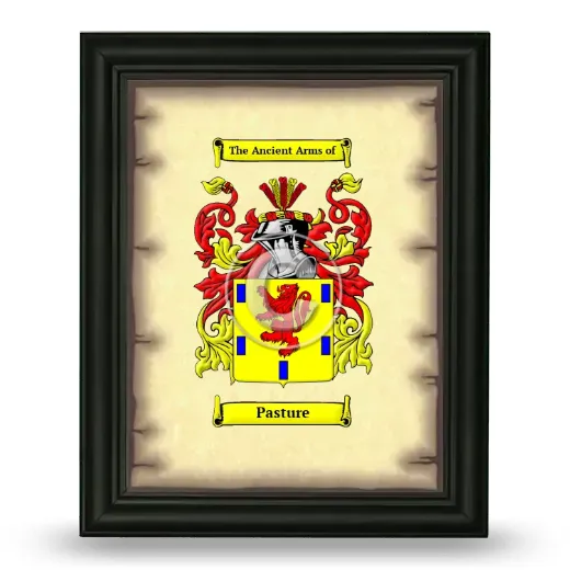 Pasture Coat of Arms Framed - Black