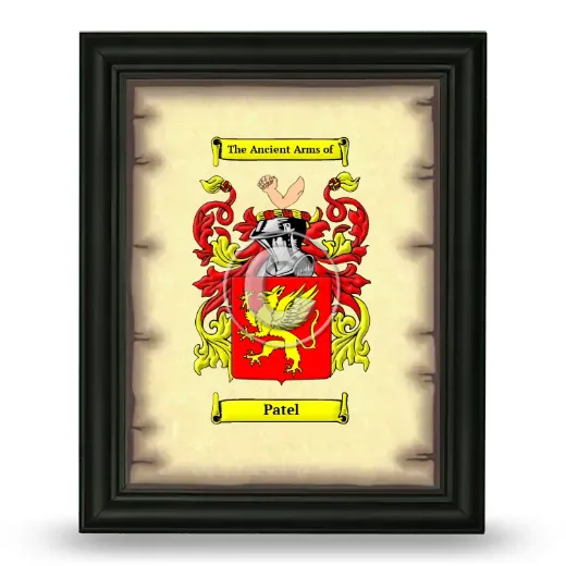 Patel Coat of Arms Framed - Black