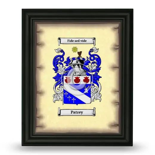 Patrey Coat of Arms Framed - Black