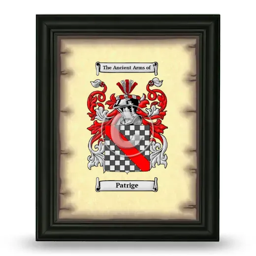 Patrige Coat of Arms Framed - Black