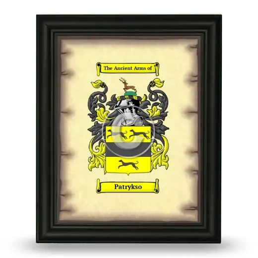 Patrykso Coat of Arms Framed - Black