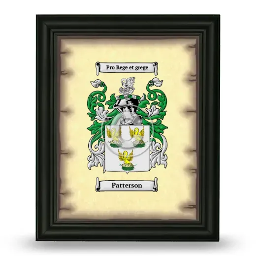 Patterson Coat of Arms Framed - Black
