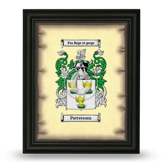 Pattersons Coat of Arms Framed - Black