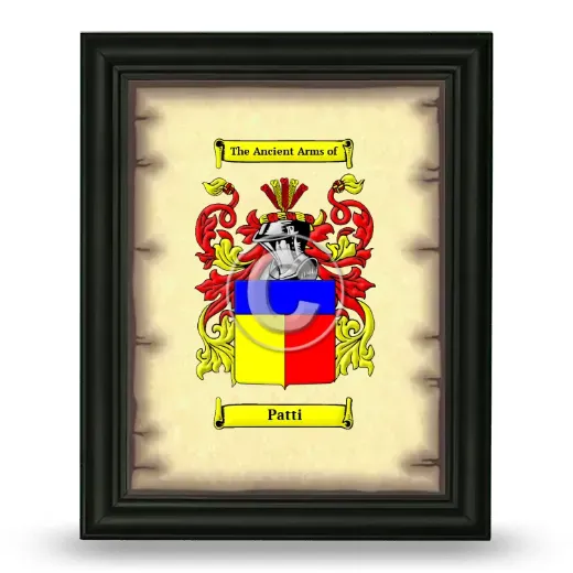 Patti Coat of Arms Framed - Black