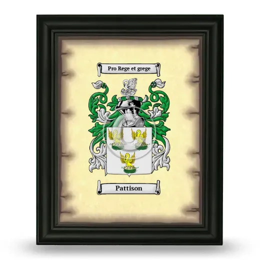 Pattison Coat of Arms Framed - Black