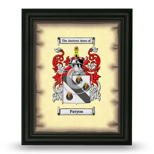 Patyon Coat of Arms Framed - Black