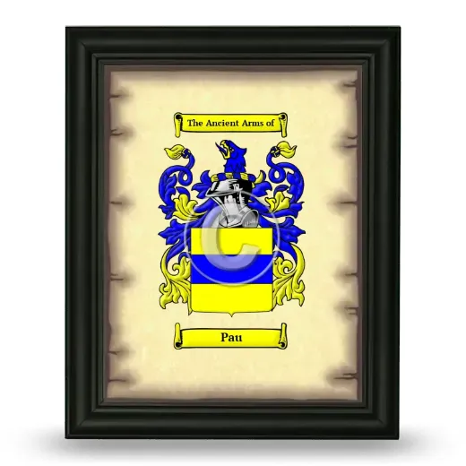 Pau Coat of Arms Framed - Black