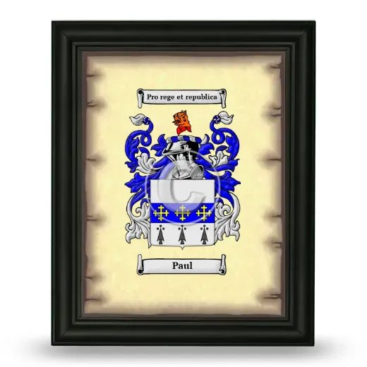 Paul Coat of Arms Framed - Black