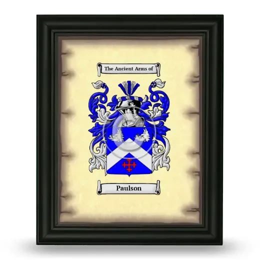 Paulson Coat of Arms Framed - Black