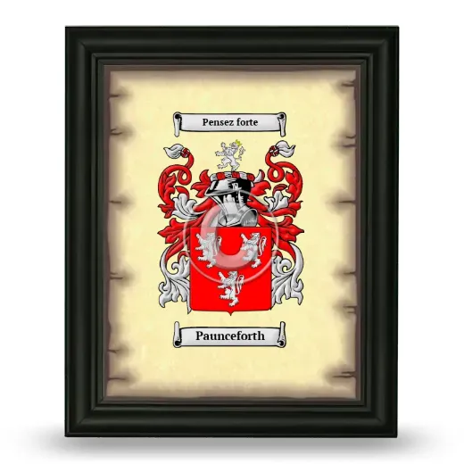 Paunceforth Coat of Arms Framed - Black