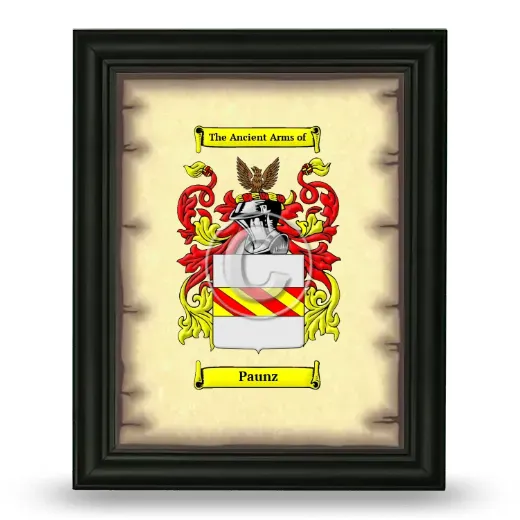 Paunz Coat of Arms Framed - Black