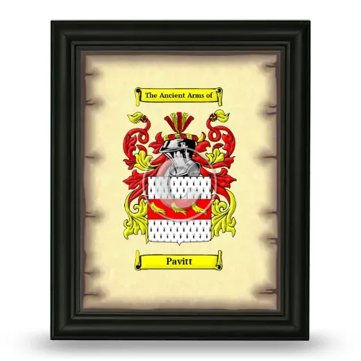Pavitt Coat of Arms Framed - Black