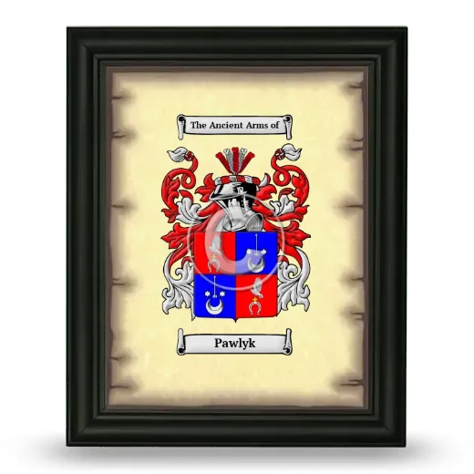 Pawlyk Coat of Arms Framed - Black