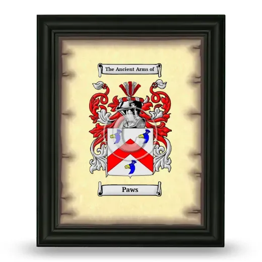 Paws Coat of Arms Framed - Black