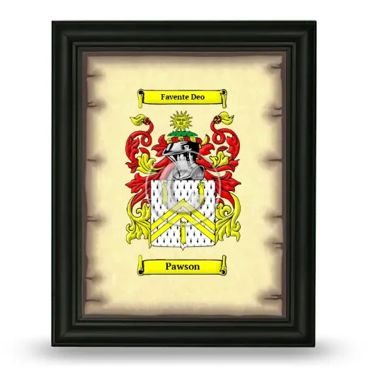 Pawson Coat of Arms Framed - Black