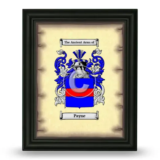 Payne Coat of Arms Framed - Black