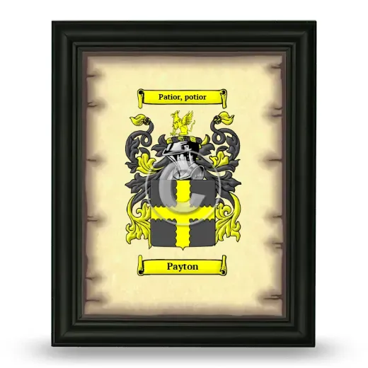 Payton Coat of Arms Framed - Black