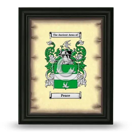 Peace Coat of Arms Framed - Black