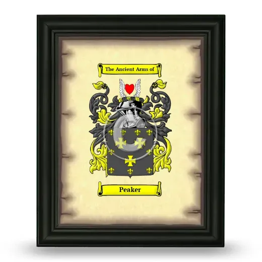 Peaker Coat of Arms Framed - Black