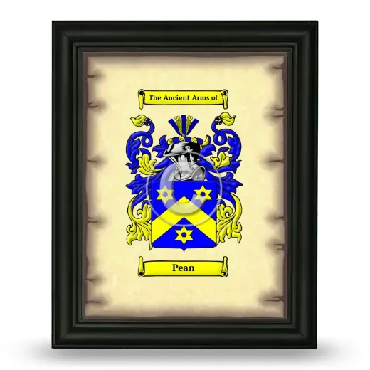 Pean Coat of Arms Framed - Black