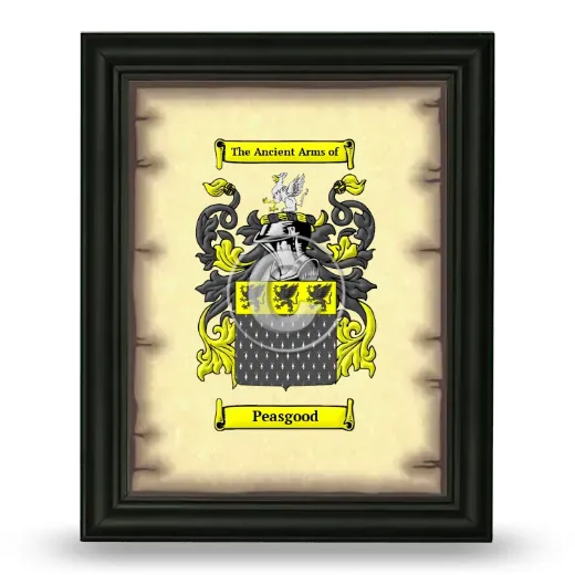Peasgood Coat of Arms Framed - Black