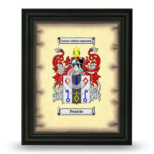 Peattie Coat of Arms Framed - Black