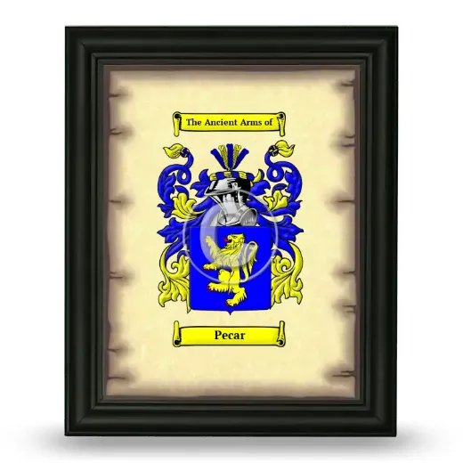 Pecar Coat of Arms Framed - Black