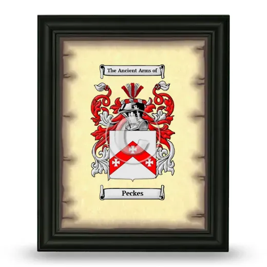 Peckes Coat of Arms Framed - Black