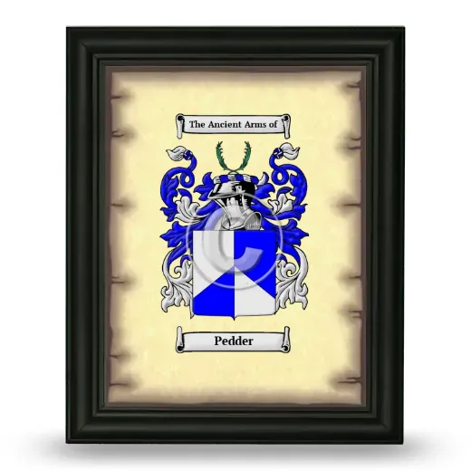 Pedder Coat of Arms Framed - Black