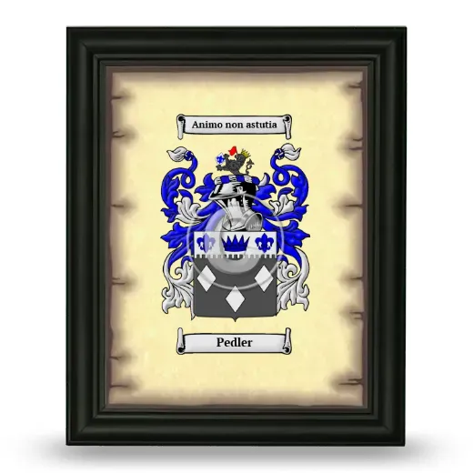 Pedler Coat of Arms Framed - Black
