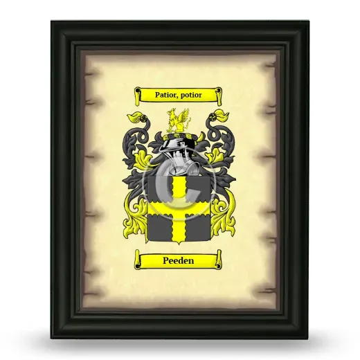 Peeden Coat of Arms Framed - Black